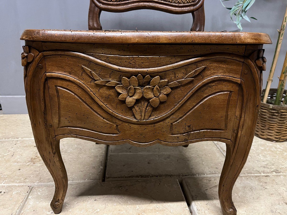 Siège d'aisance époque  Louis XV  Chaise Commodité En Hêtre-photo-4