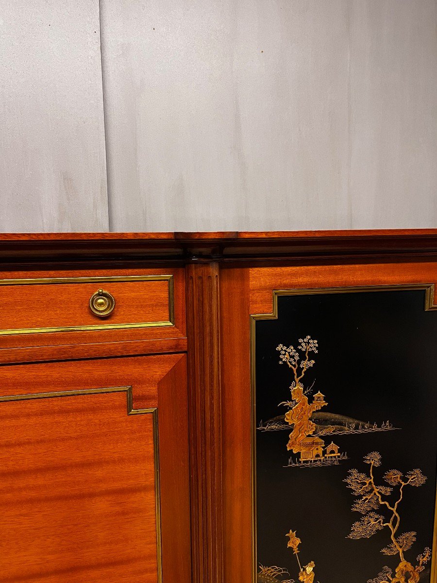Mahogany Support Unit From Maison Hirch Paris Enfilade Bar Library-photo-2