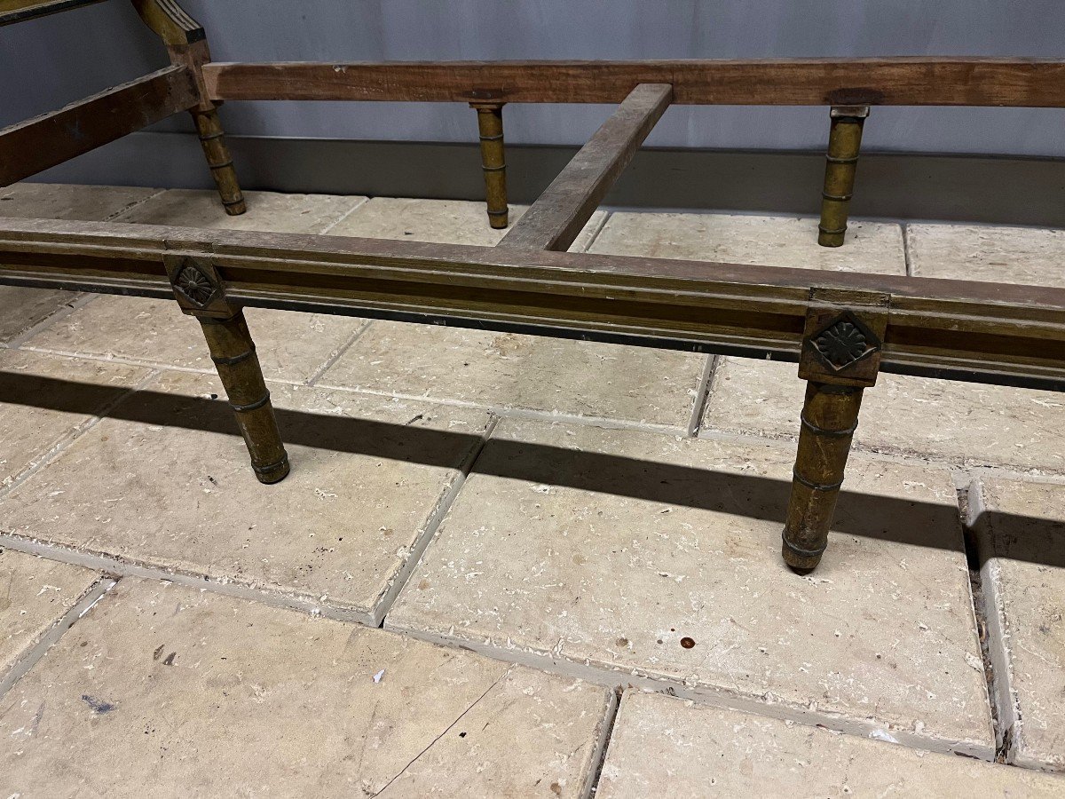Directoire Daybed Bench In Patinated Painted Wood To Reupholster -photo-2