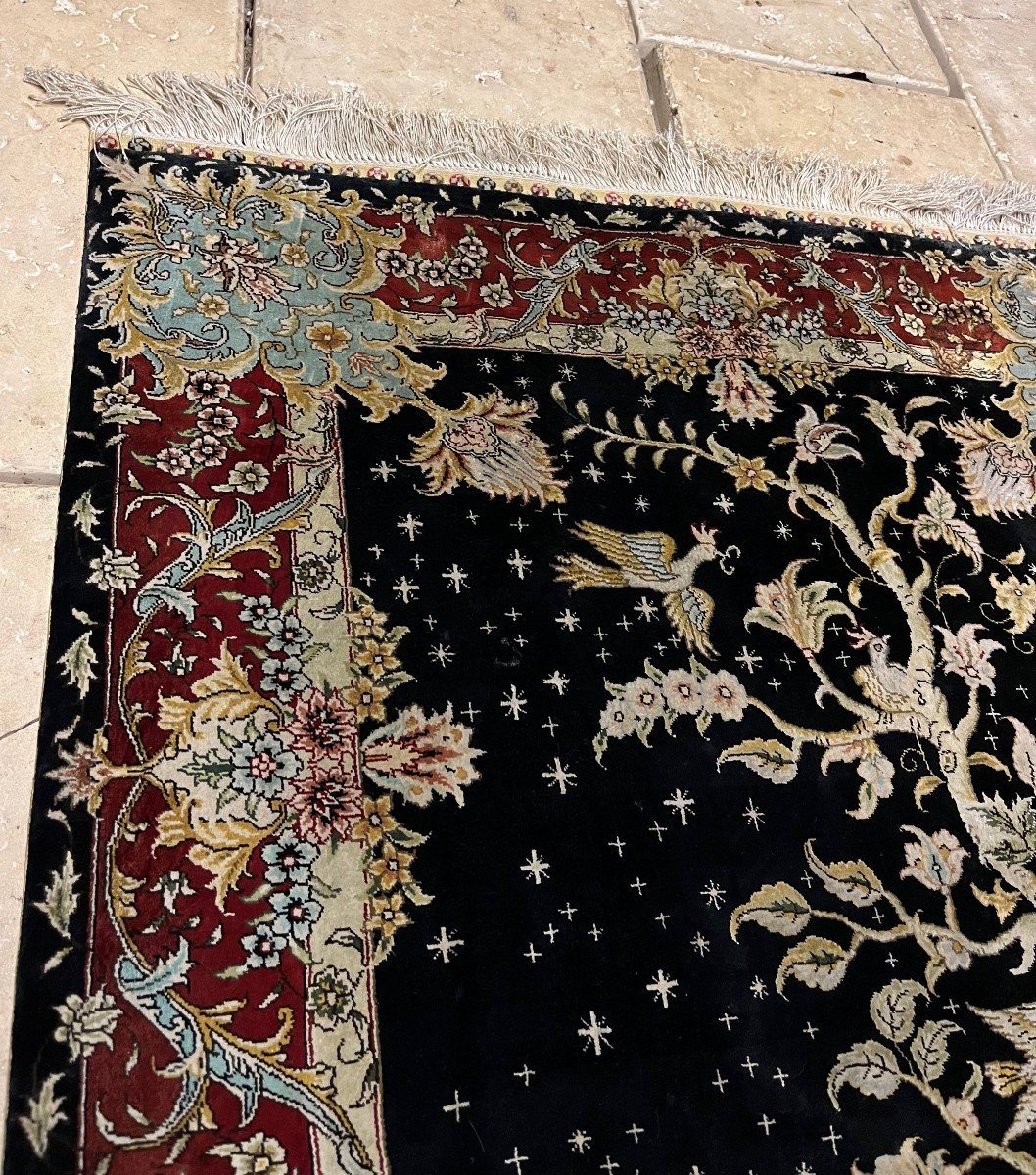 Tapis Turc Hereke  En Soie Signé  125 X 80  tapisserie -photo-1