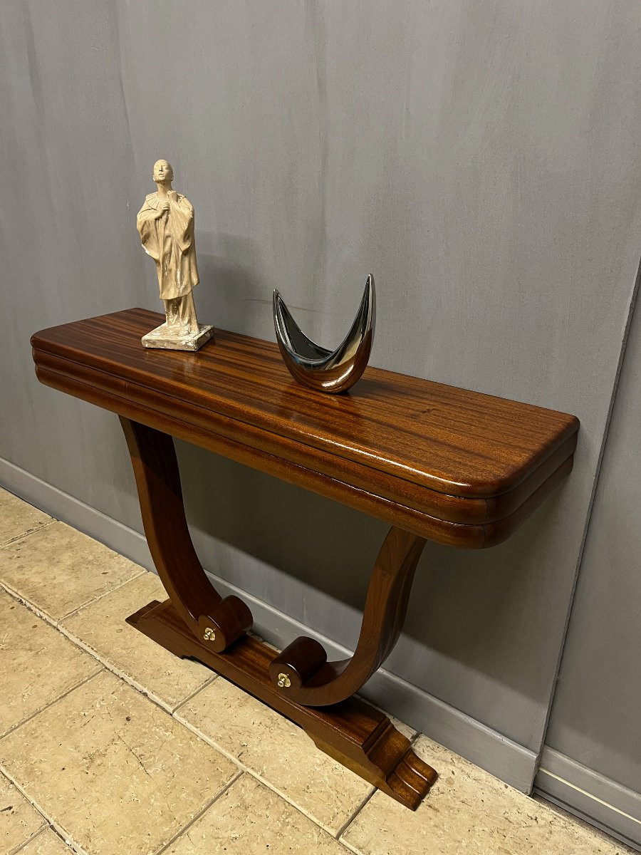 Console Art Déco En Acajou Années 1930-photo-2