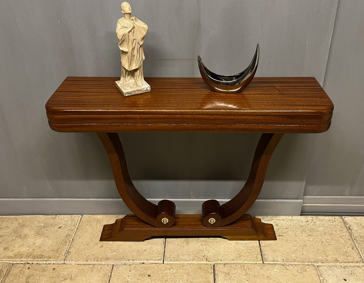 Console Art Déco En Acajou Années 1930