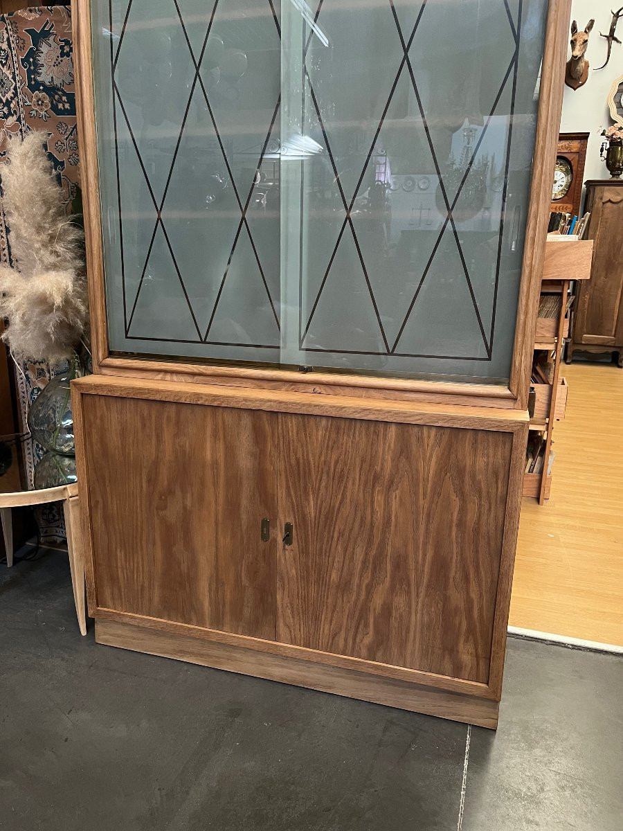 Display Case - Vintage Bookcase From The 50s-60s In Oak, Trade Furniture -photo-1