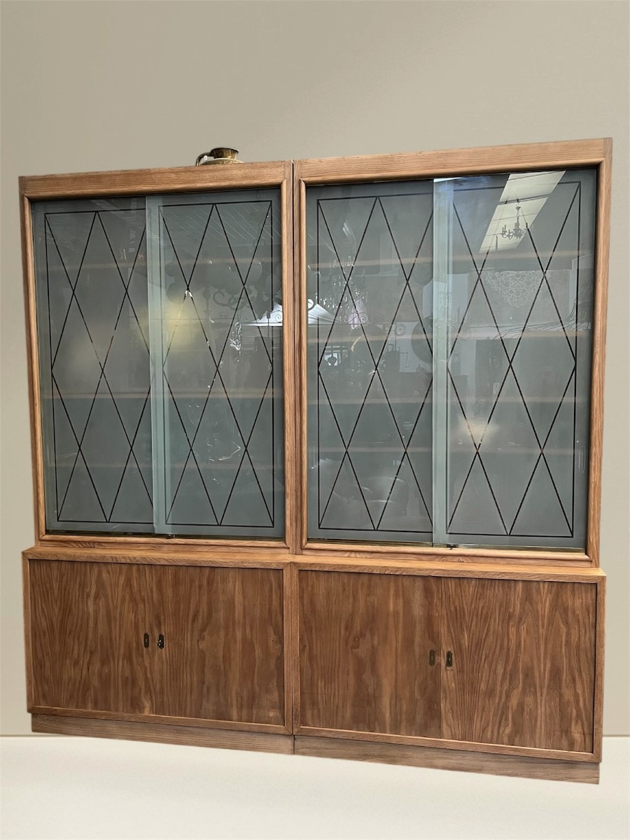 Display Case - Vintage Bookcase From The 50s-60s In Oak, Trade Furniture 