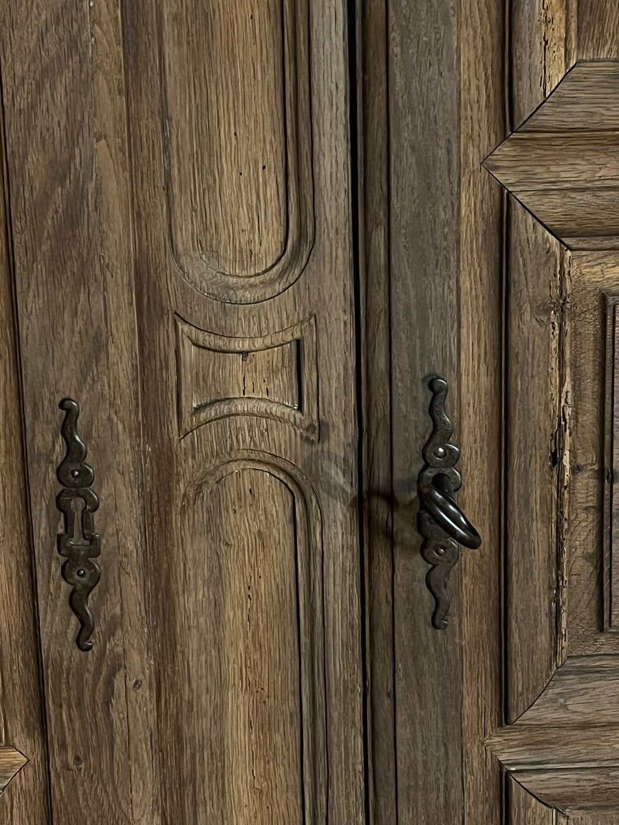 Boiserie , Façade de Porte d'Armoire 18 ème En Chêne-photo-2