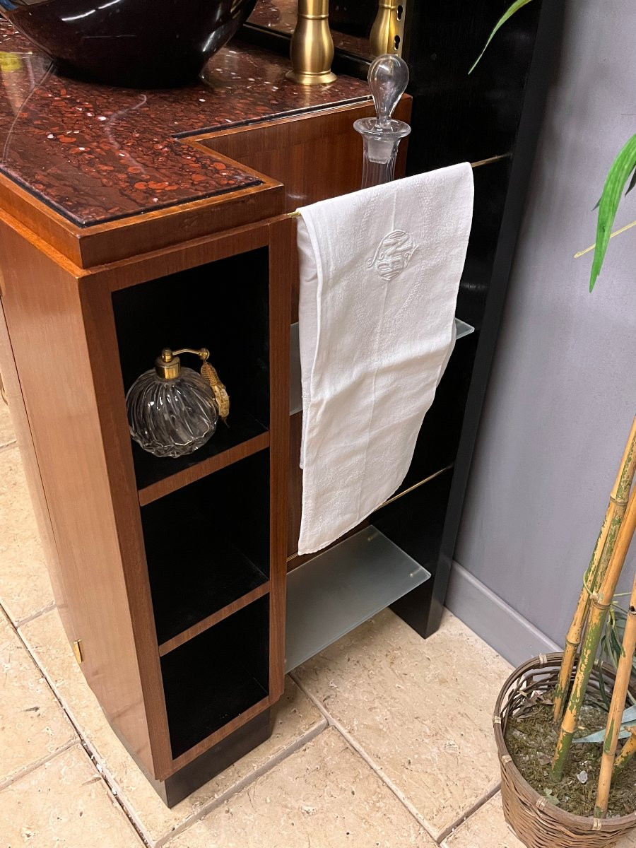 Art Deco Bathroom Furniture With Mirror, Sink And Toilet Tap-photo-3