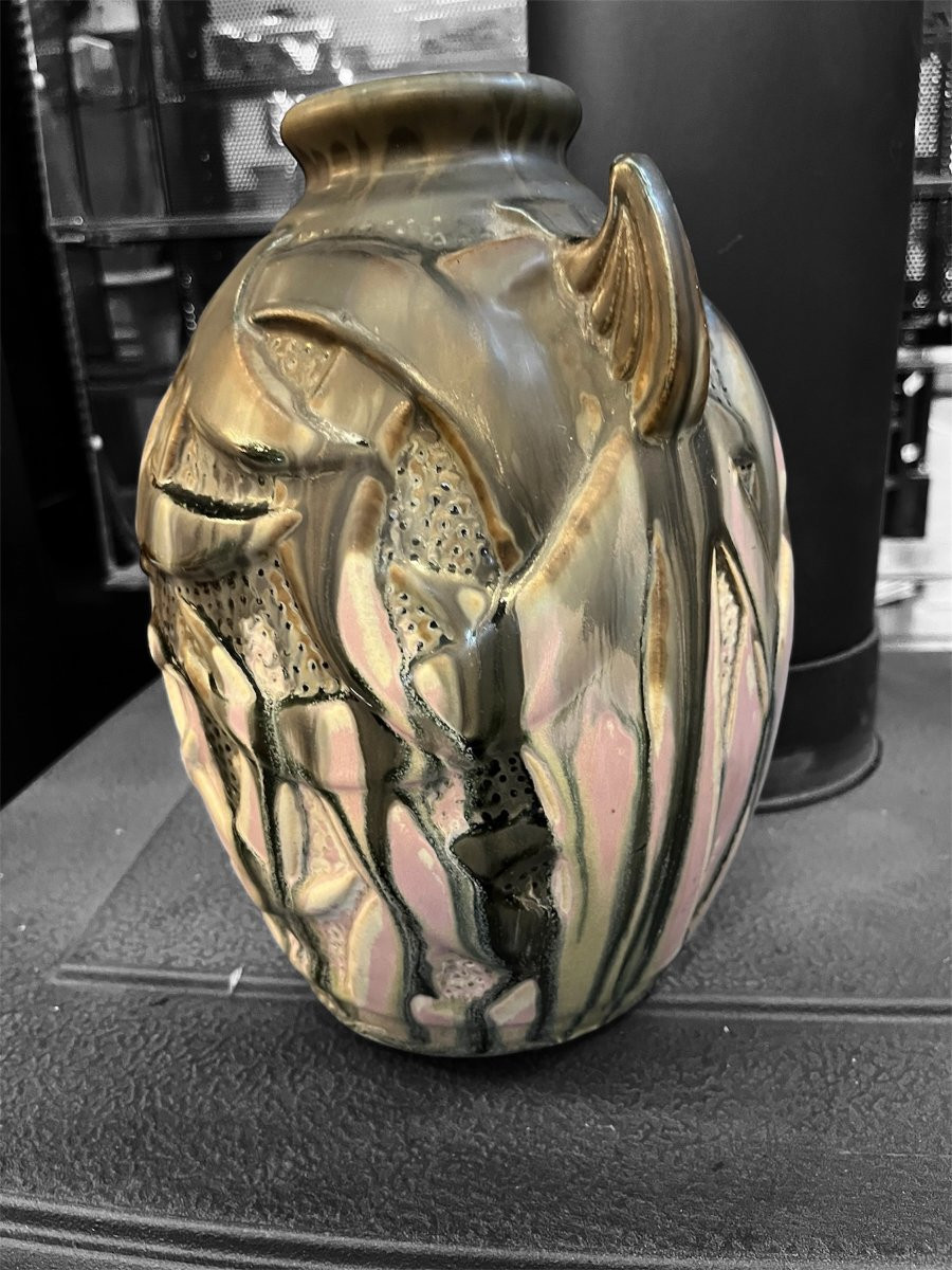 Vase art déco Gilbert Métenier en grès -photo-4