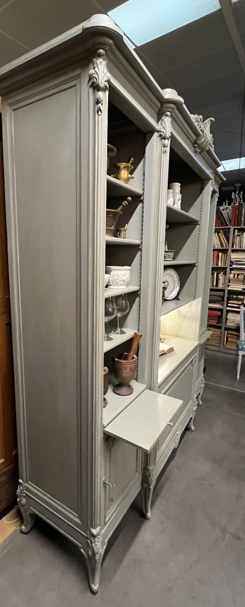 Grand Vaisselier - bibliothèque Louis XV - XVI cabinet de  curiosités -photo-3