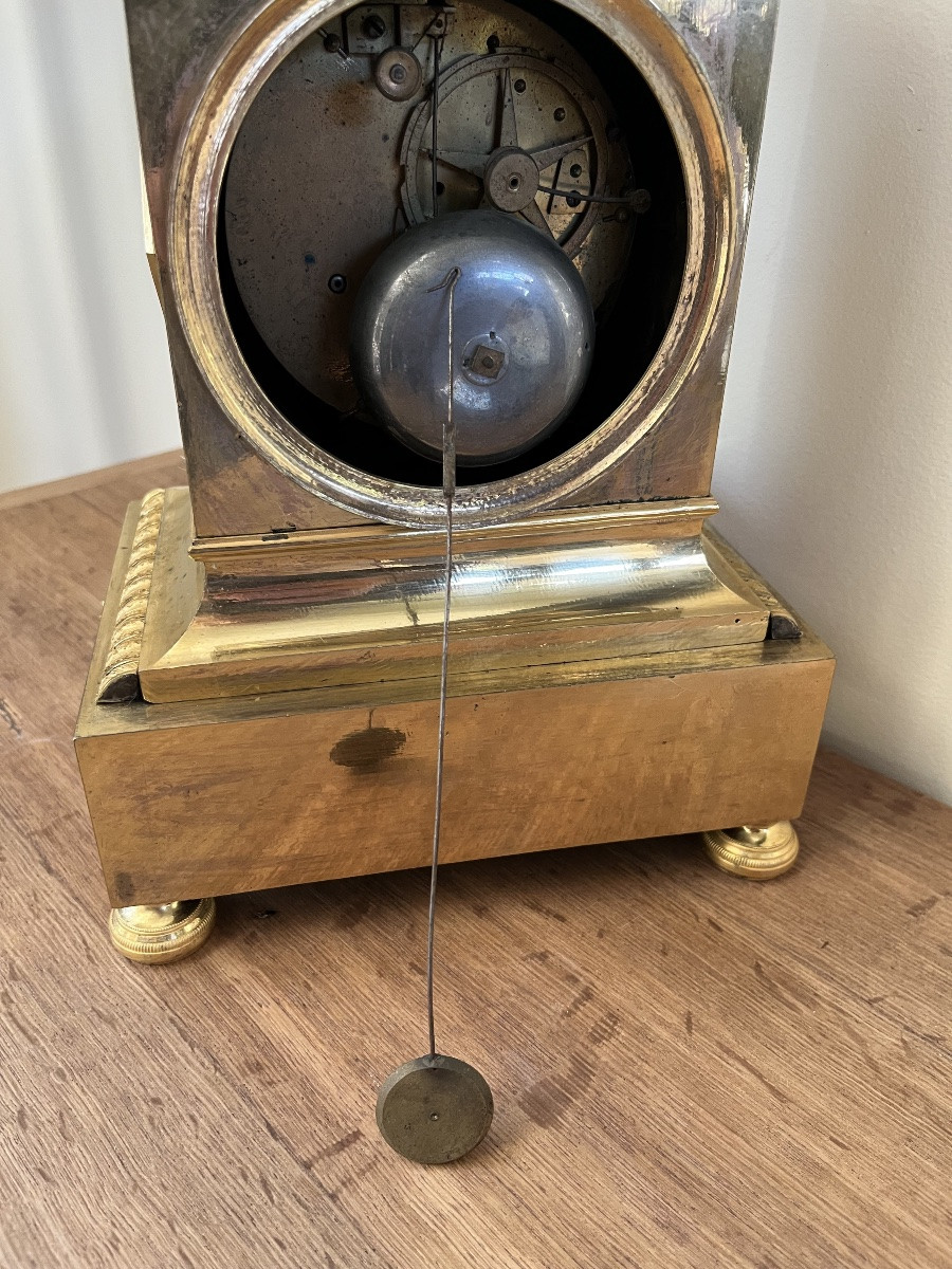 Empire Period Mantel Clock, Thiery Paris France Movement, In Gilt Bronze. -photo-6
