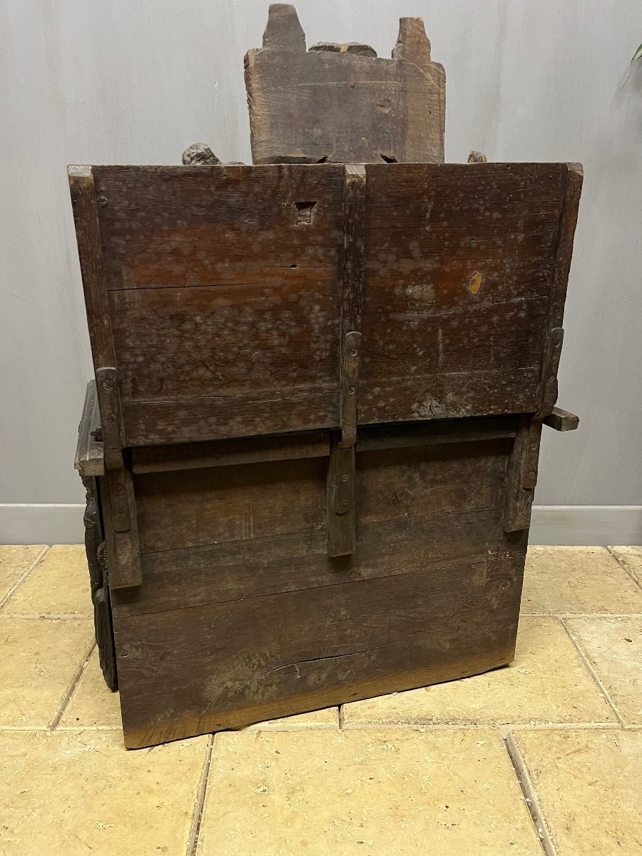 Banc -coffre fresque indienne ethnique art asiatique meuble-photo-7