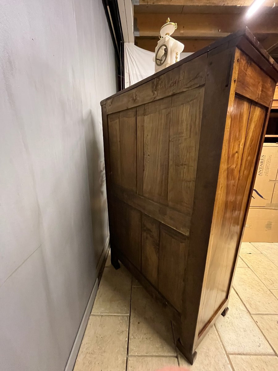 Large Secretary Desk In Solid Walnut, Restoration Period, Drop-front Desk  -photo-4