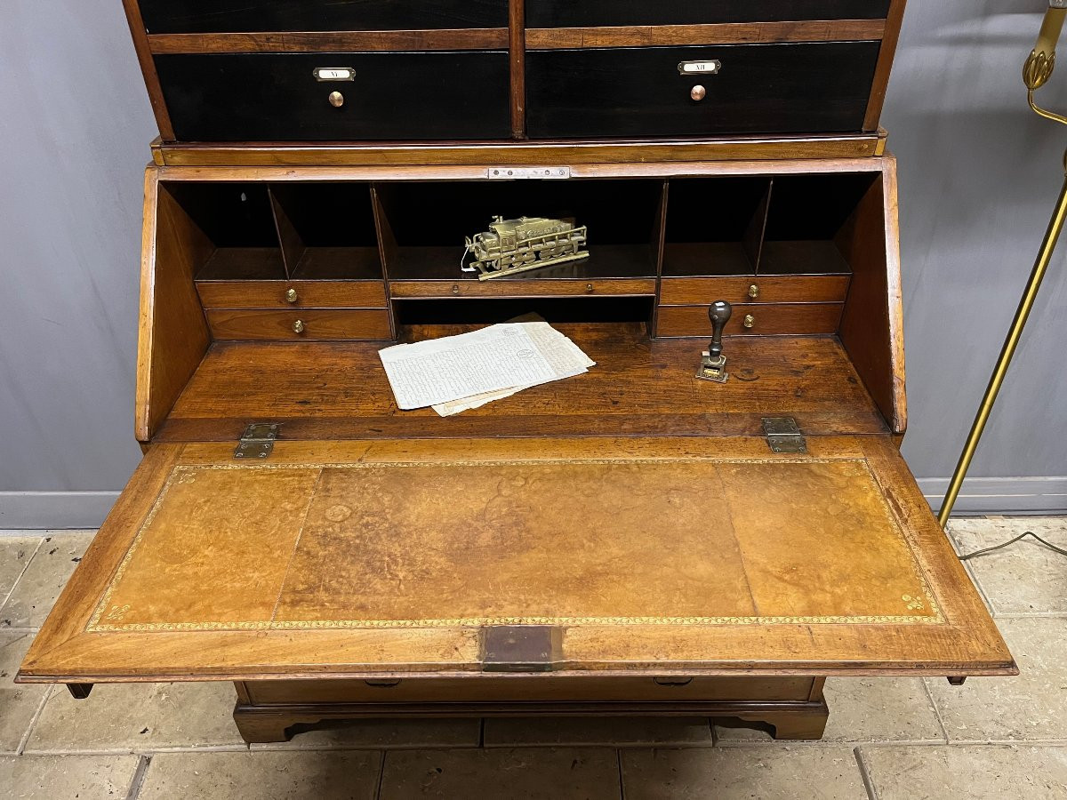 Secrétaire -scriban en acajou blond 19 ème  classeur  bureau -photo-1