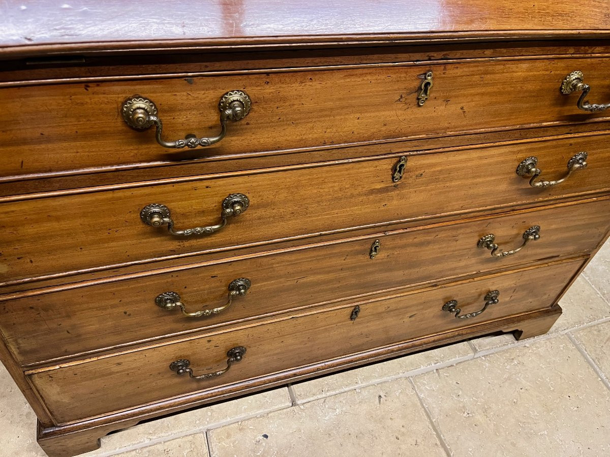 Secrétaire -scriban en acajou blond 19 ème  classeur  bureau -photo-6