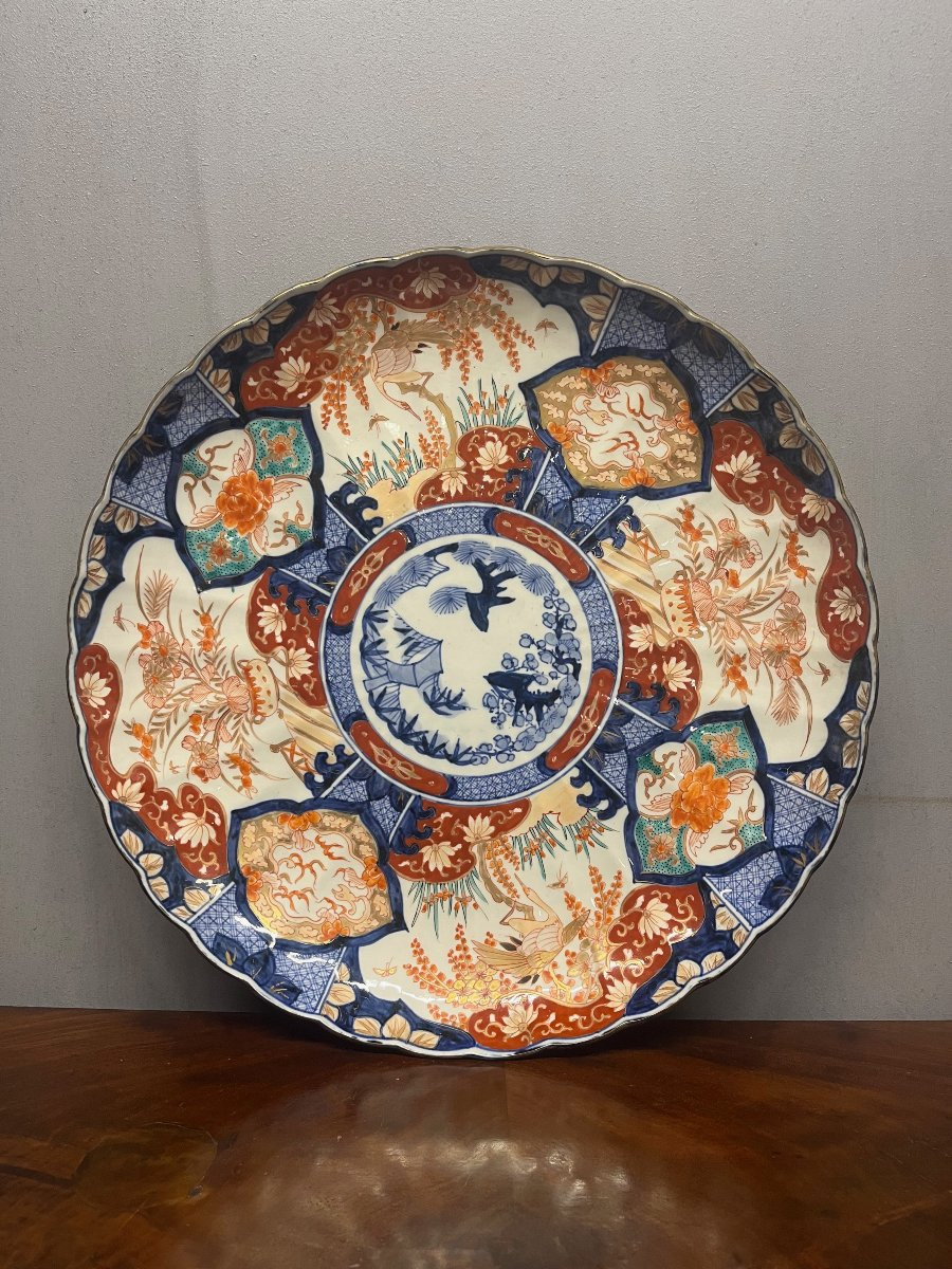 Large Imari Porcelain Platter From Japan, 47 Cm Diameter-photo-2