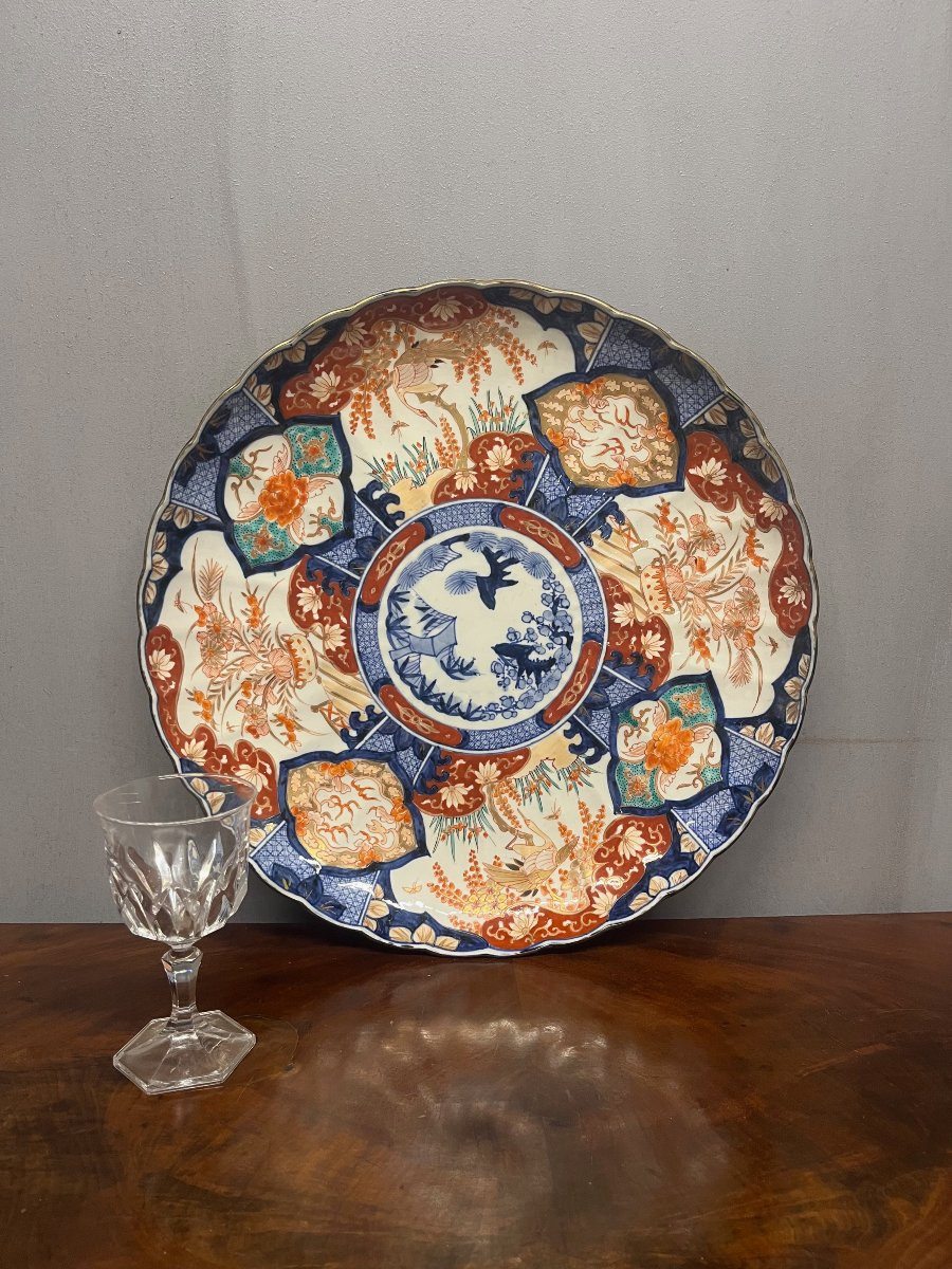 Large Imari Porcelain Platter From Japan, 47 Cm Diameter-photo-3