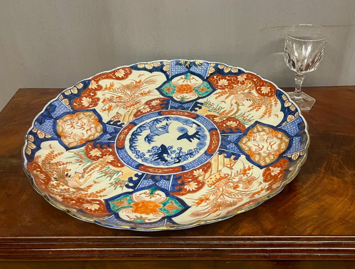 Large Imari Porcelain Platter From Japan, 47 Cm Diameter-photo-4