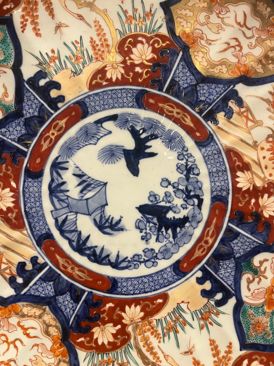Large Imari Porcelain Platter From Japan, 47 Cm Diameter-photo-3