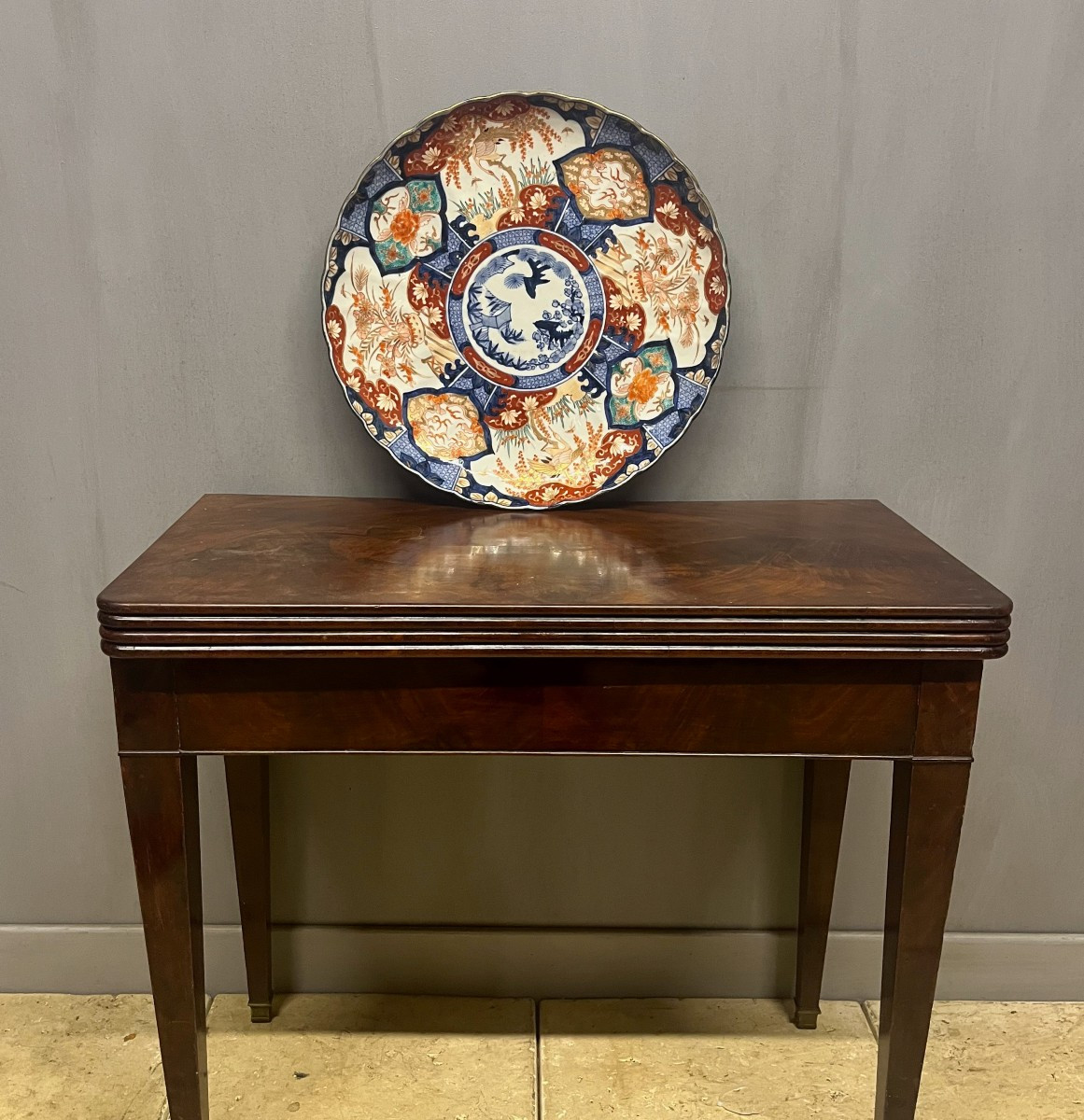 Large Imari Porcelain Platter From Japan, 47 Cm Diameter