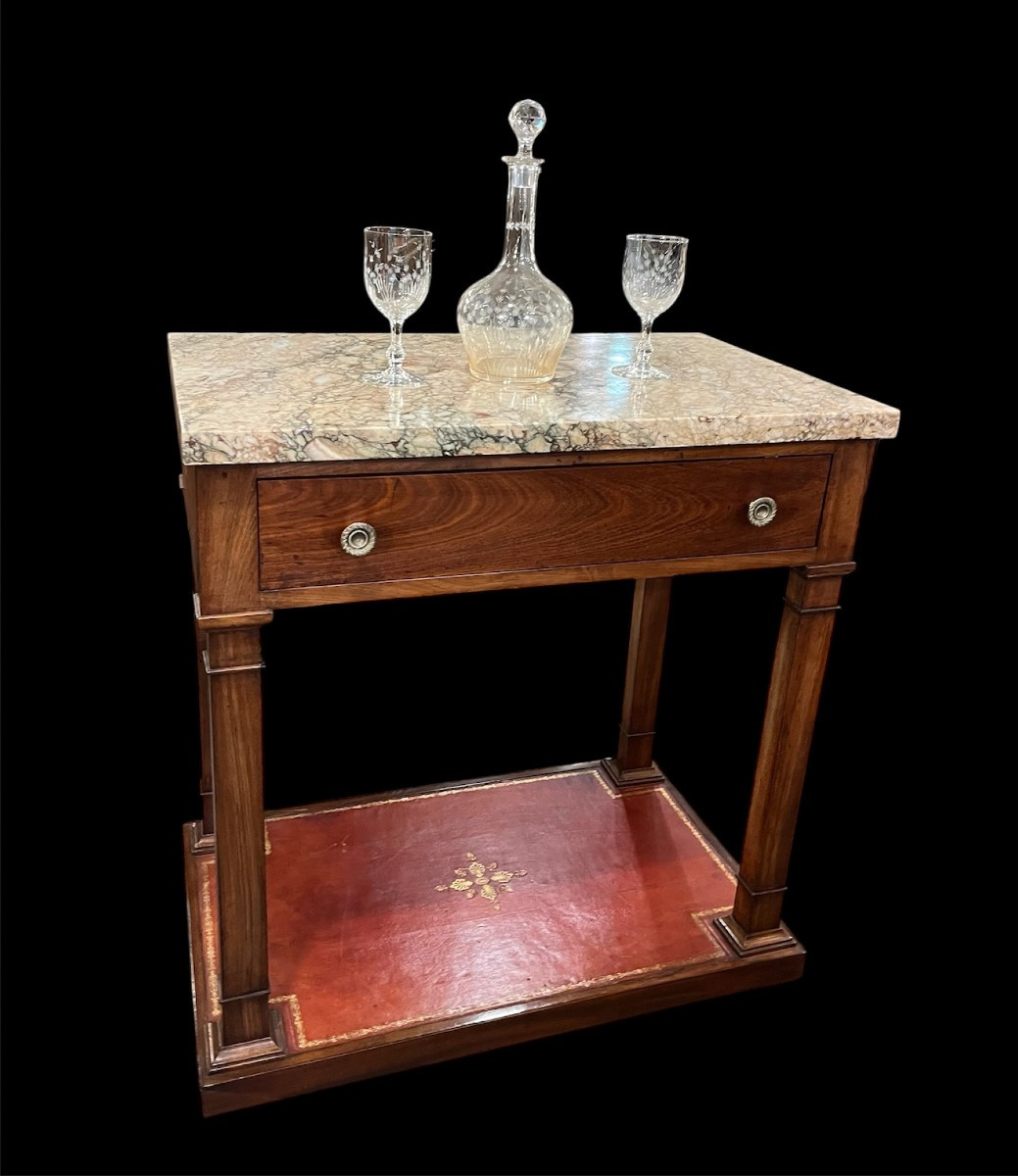 console - desserte en  acajou restauration / empire 