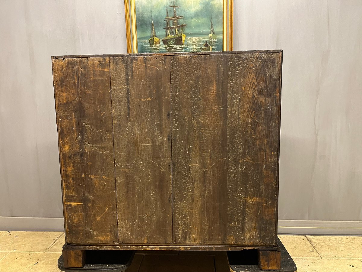 Marine Scribab In Black Patinated Mahogany, Slant-front Desk, Secretary Desk, Chest Of Drawers -photo-6