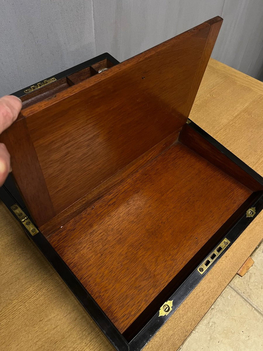 Macassar Ebony Travel Writing Case Inlaid With Mother-of-pearl -photo-6