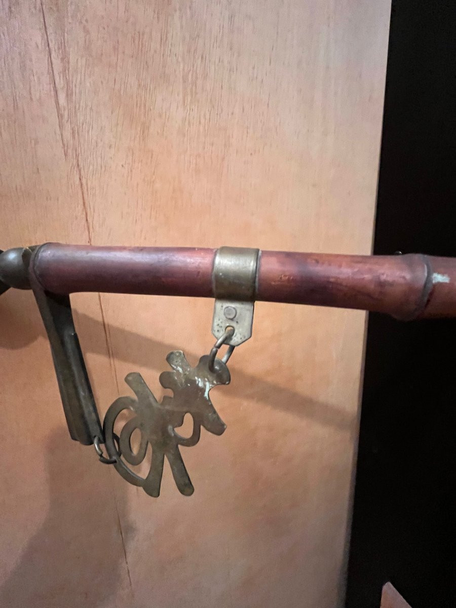 porte étendard asiatique  en bambou et laiton drapeau canne hampe-photo-4