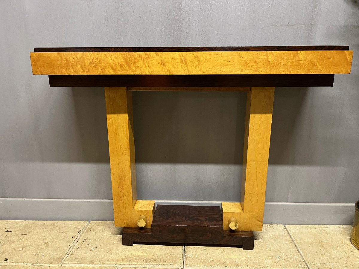 Console art déco en palissandre et érable -photo-3