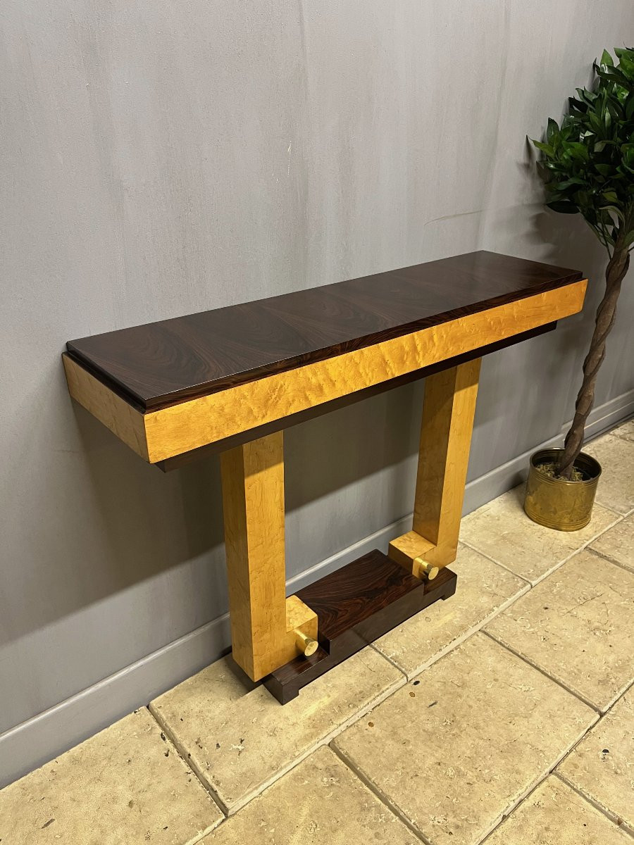 Console art déco en palissandre et érable -photo-4