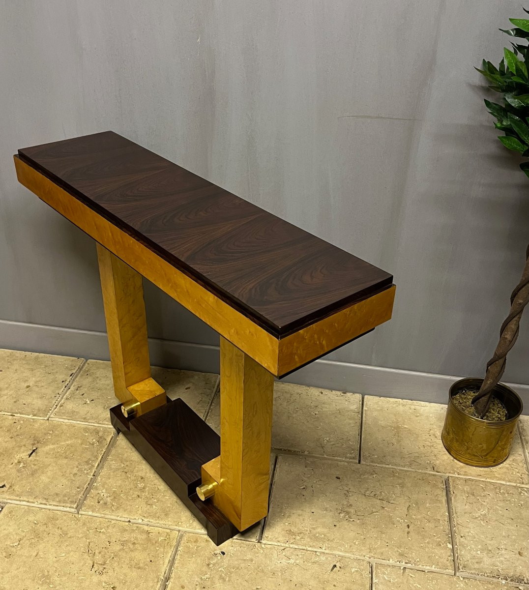 Console art déco en palissandre et érable -photo-3