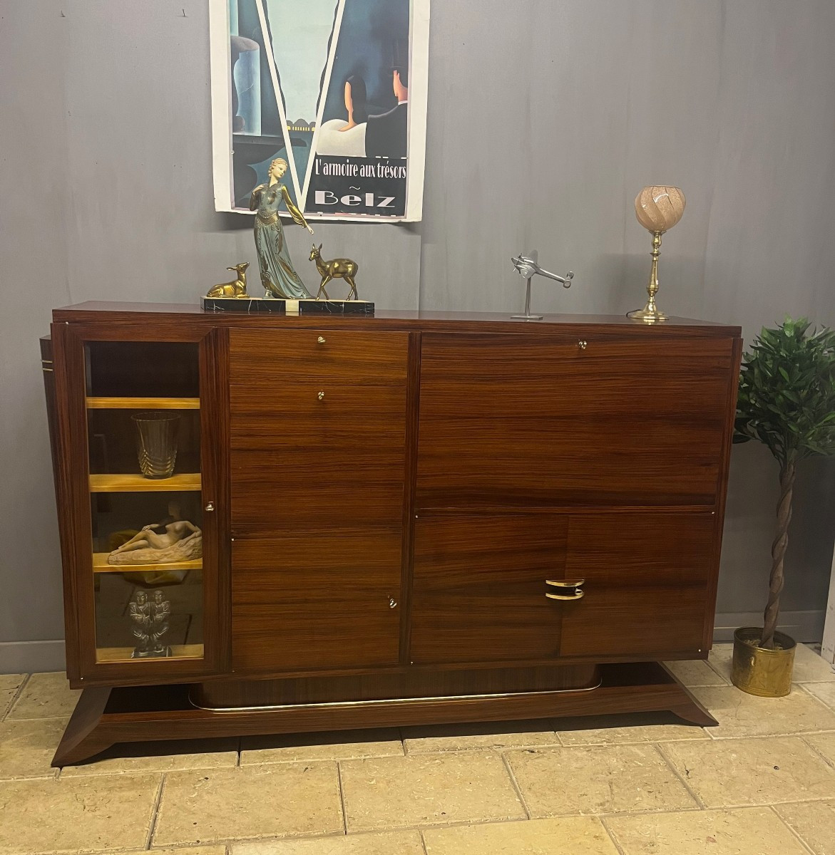 ENFILADE - SECRETAIRE ART DÉCO en palissandre  buffet meuble  bar 
