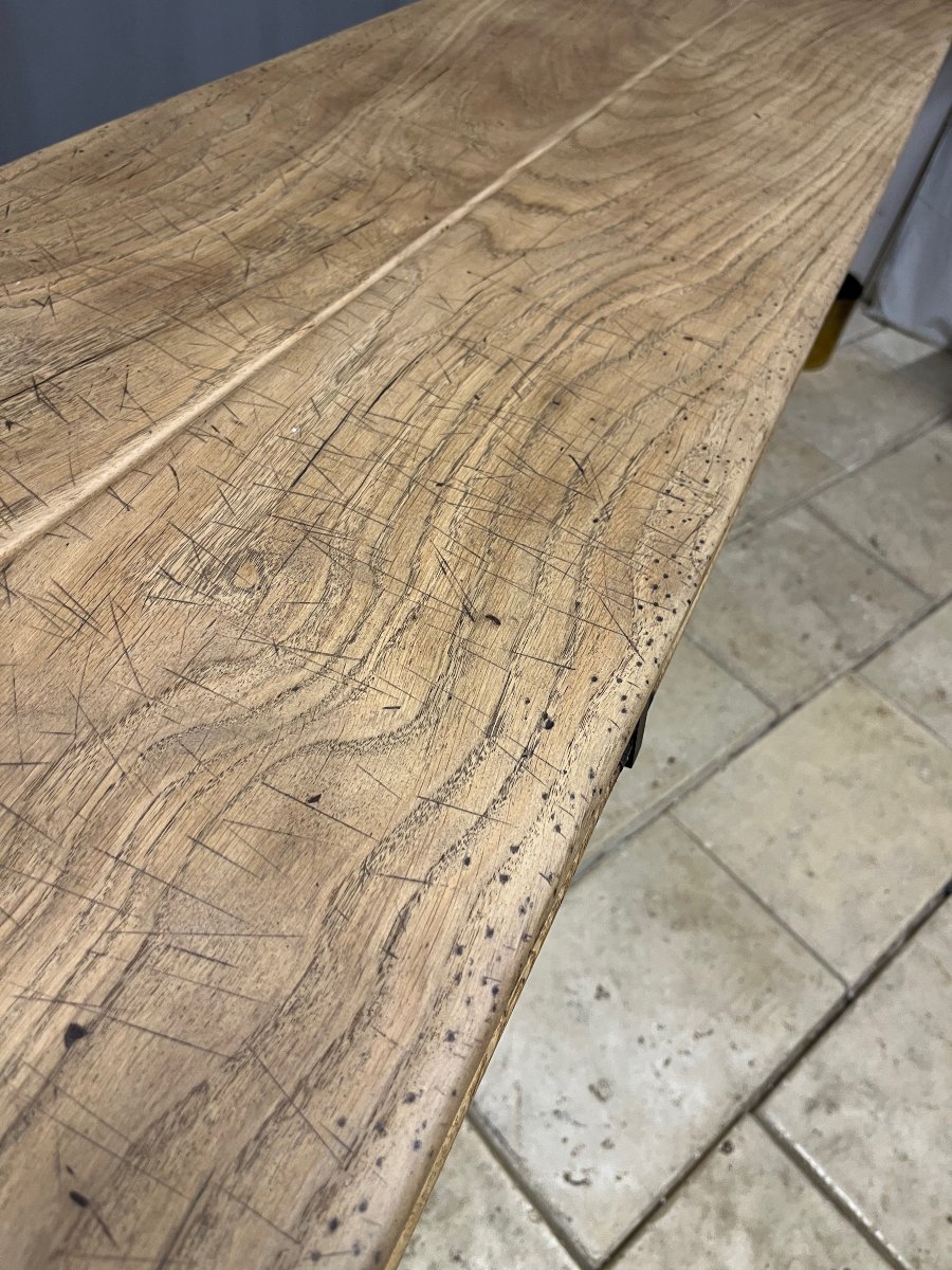 Oak Console Table With Drop-down Leaves, Rustic Monastery Style -photo-4
