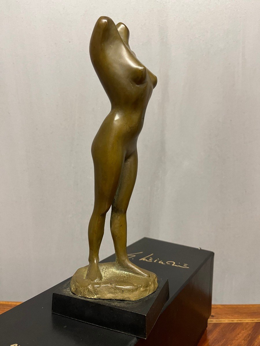 Bronze femme  nue de Gérard VIEILLEVIE " mouvement II "-photo-1