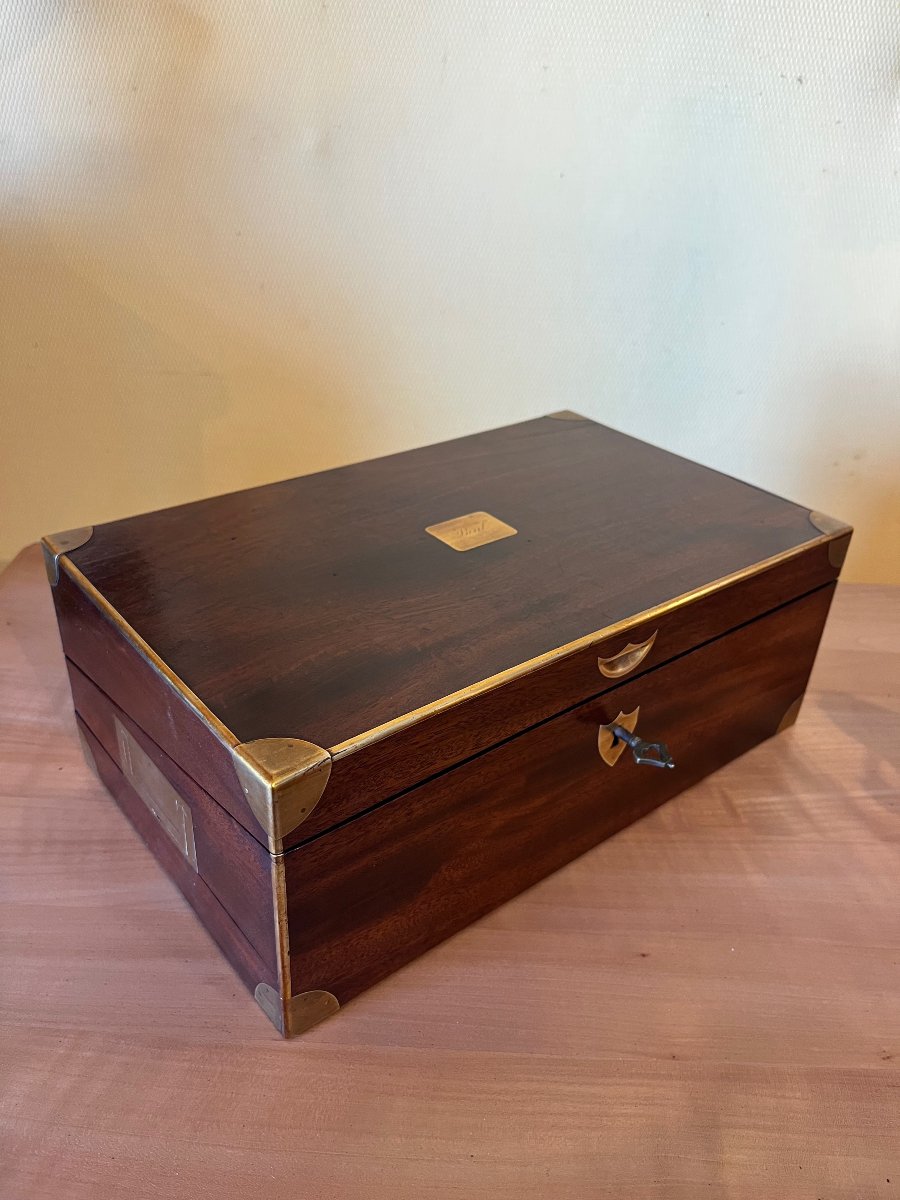 coffret écritoire de voyage en acajou -photo-5