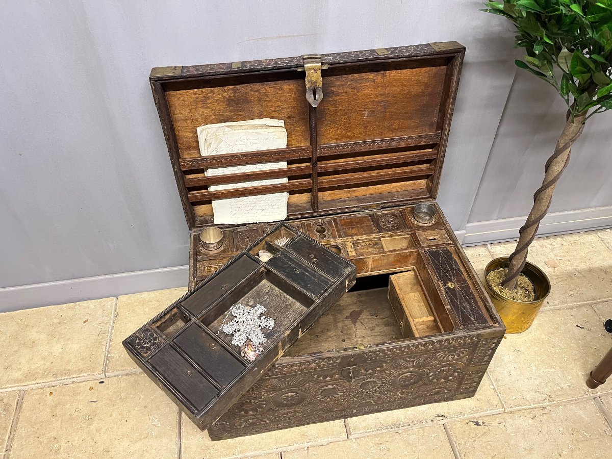 Coffre de mariage   Birman en bois  -photo-5
