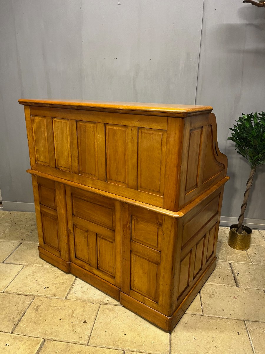 Bureau à rideaux " Le Standard "  à  caisson type américain  en érable  -photo-3