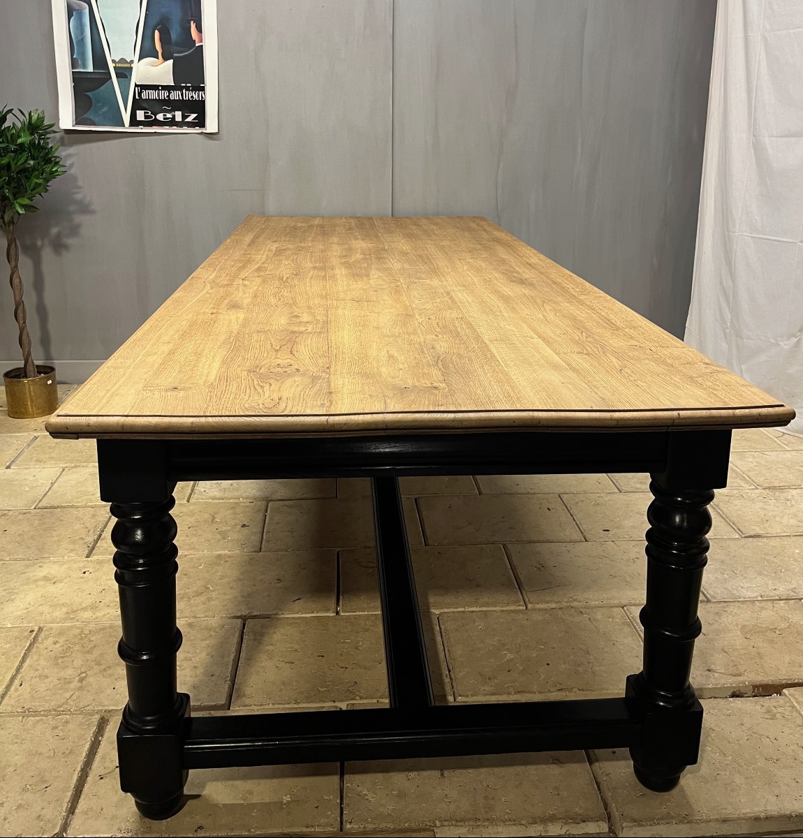 Large, Sturdy Rectangular Oak Workbench  -photo-4