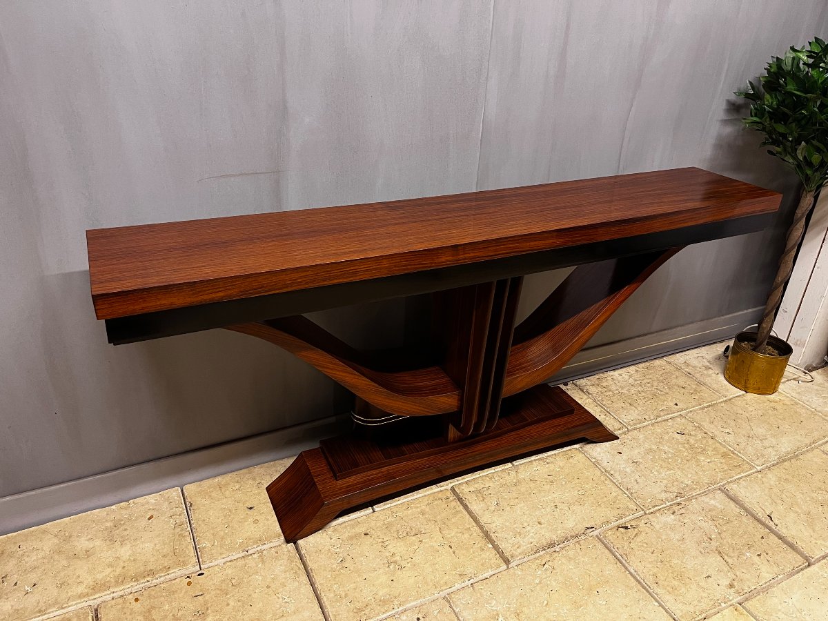 Grande console art déco en palissandre des années 1930 -photo-3