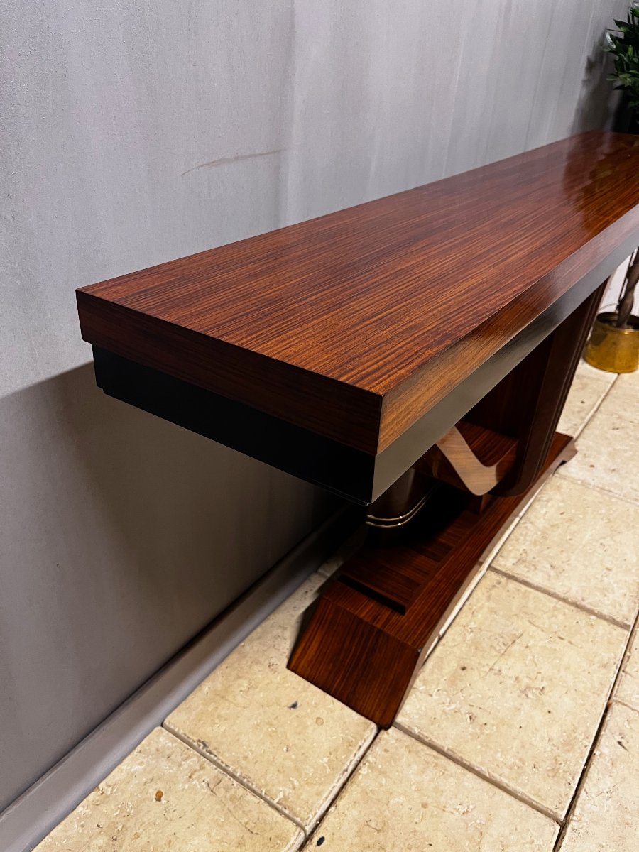 Grande console art déco en palissandre des années 1930 -photo-3