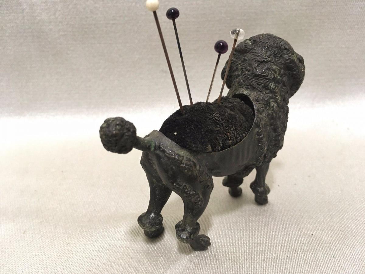 Ancient Wipe Feather Bronze Dog Poodle Writing Office-photo-3