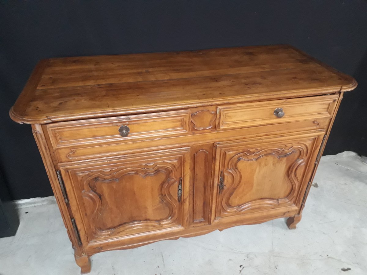 Buffet 18th 2 Doors Louis XIV - Regency Sideboard In Natural Wood-photo-2