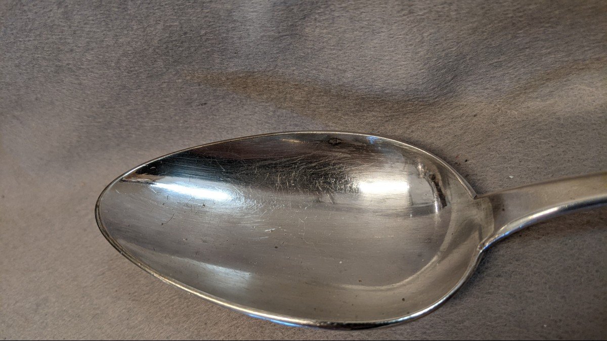 Large Christofle Serving Spoon Uniplat Model In Silver Metal Ragout-photo-4