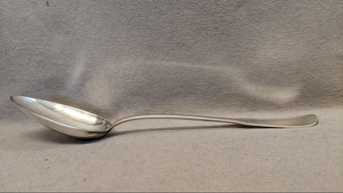 Large Christofle Serving Spoon Uniplat Model In Silver Metal Ragout-photo-3