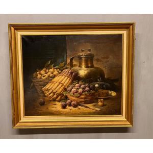 Tableau  Nature Morte  Signé Radony Huile Sur Toile 