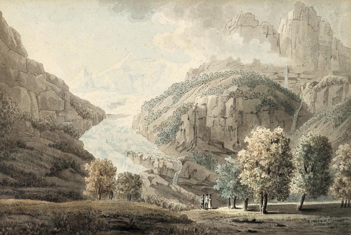 Samuel H. Grimm (1733-1796), Glacier d'Unteraar, Suisse, Aquarelle