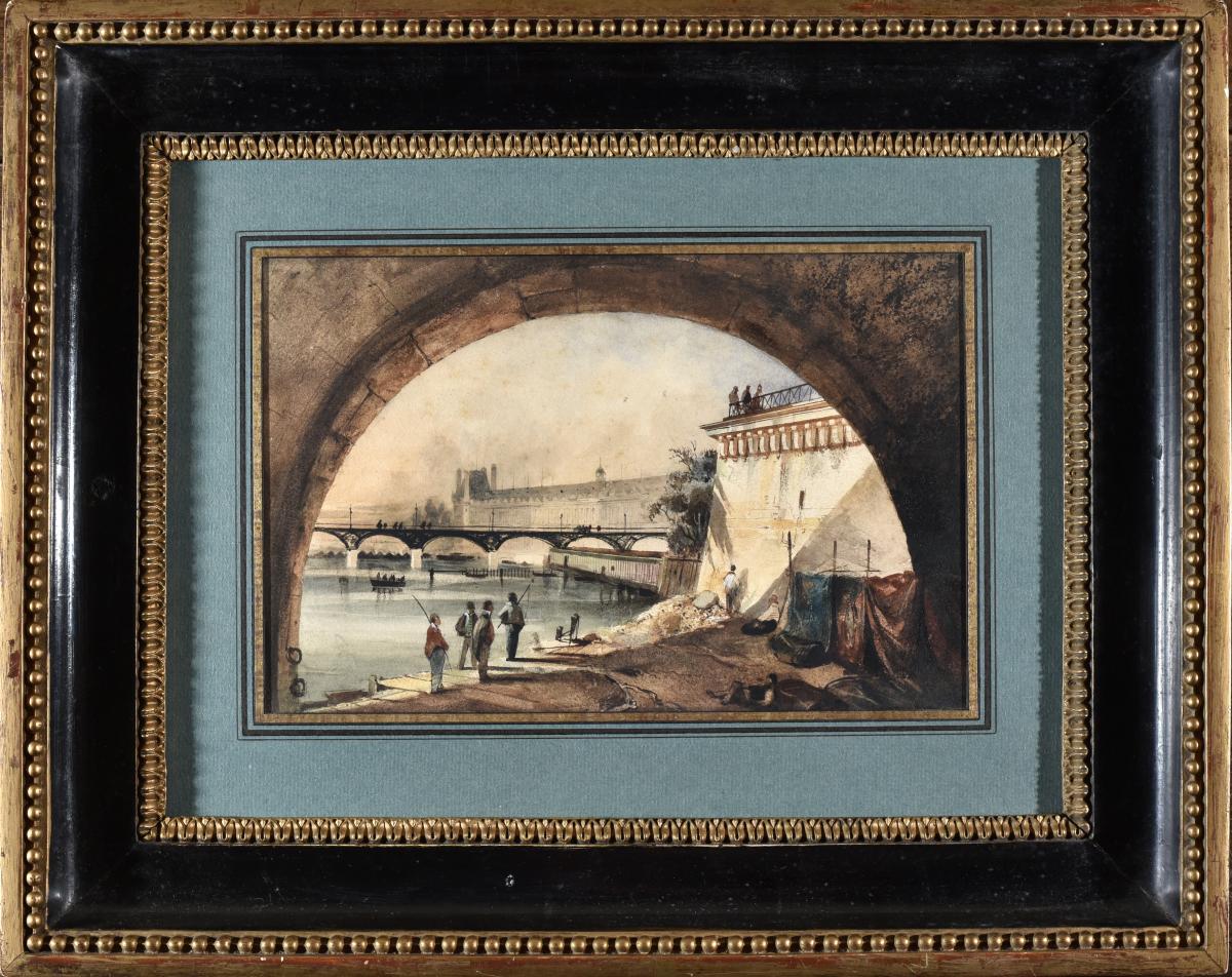 Alexandre Thomas Francia (1815-1884), Le Palais Du Louvre Vu Du Pont Neuf