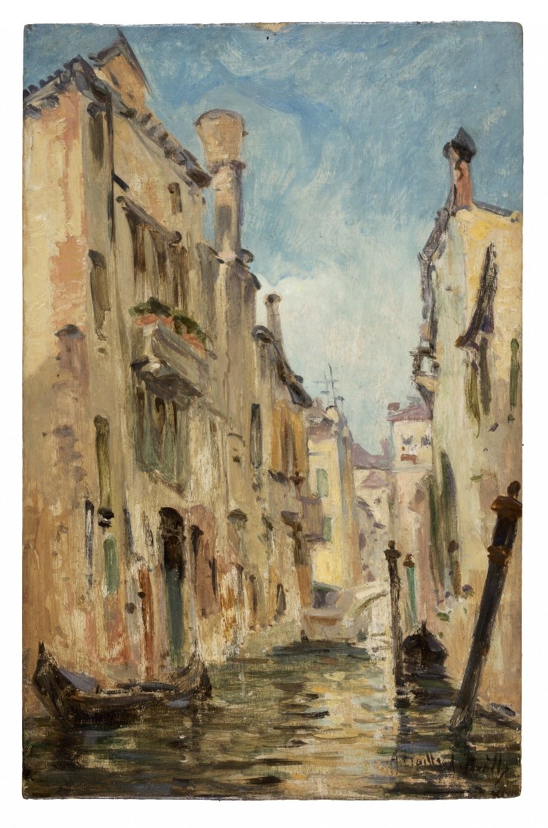 Alexandre Bailly (1866-1947), Venise, Huile Sur Panneau, Vers 1893-photo-2