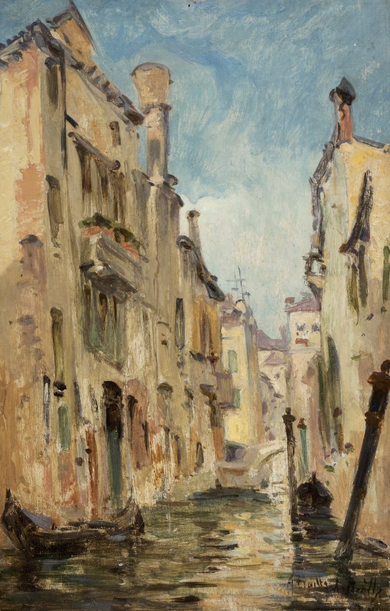 Alexandre Bailly (1866-1947), Venise, Huile Sur Panneau, Vers 1893