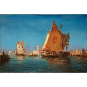 Charles Clément CALDERON (1870-1906), Trabaccolo sur le grand canal