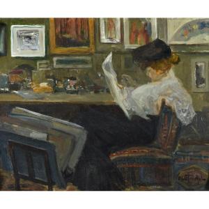 Louis Abel Truchet  (1857-1918), Femme à l'Estampe