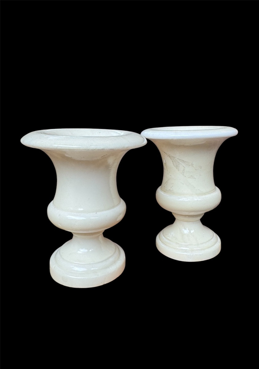 Pair Of Small Medici Alabaster Vases 